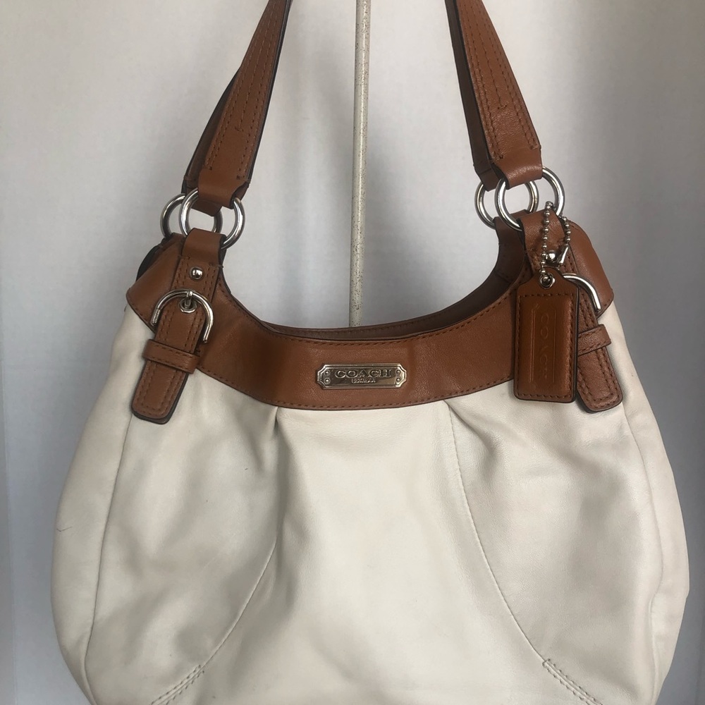 Coach F19453 White Leather Hobo Bag